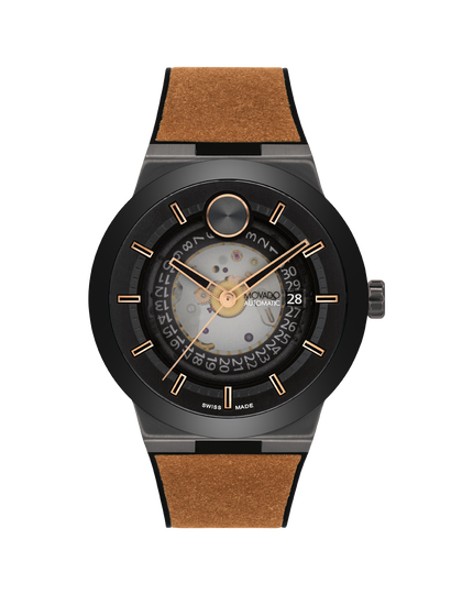 Movado | BOLD Fusion watch with brown strap and black dial