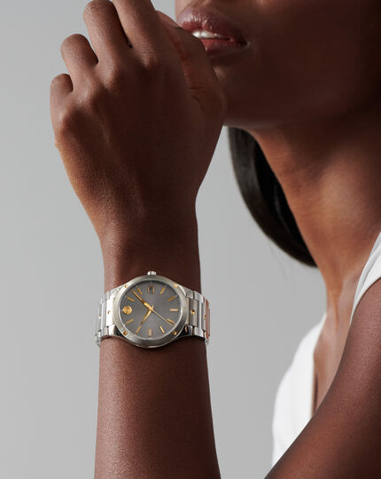 Movado |Movado Stainless Steel Accents With Gold Watch SE