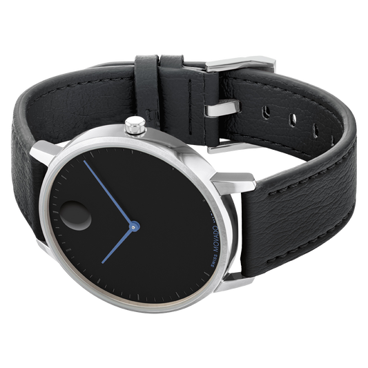 Movado | Face watch with black strap and dial
