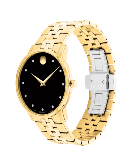 | with bracelet and Museum black Movado dial Classic watch gold