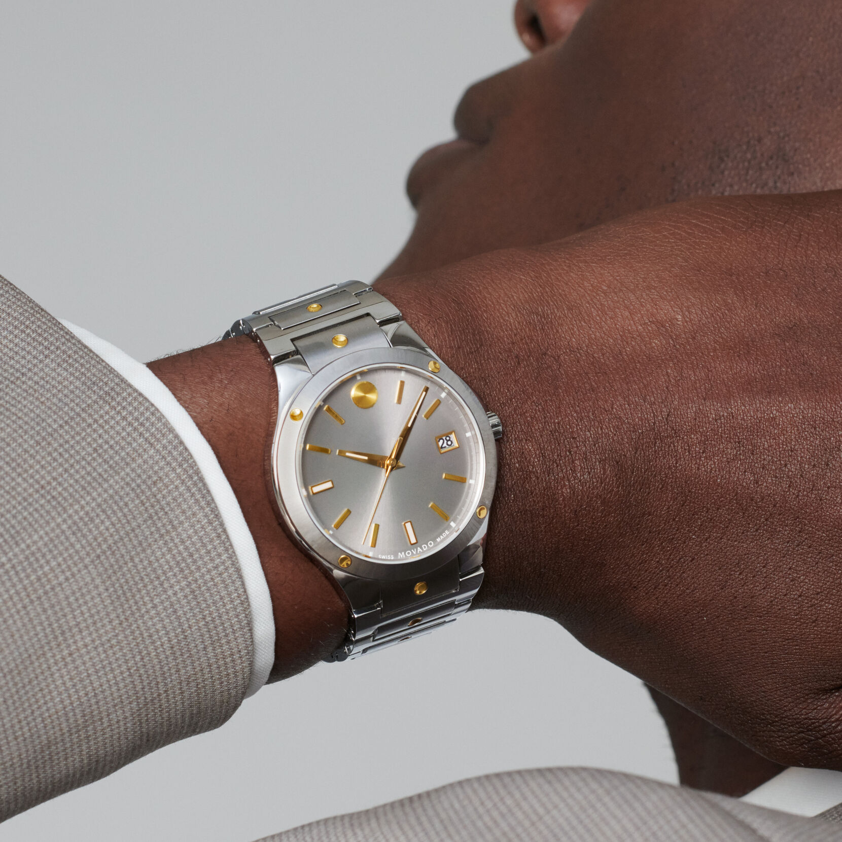 Gold Stainless Accents |Movado Steel Movado With Watch SE