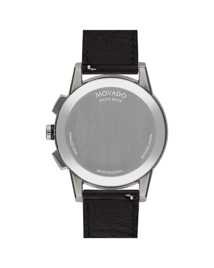 Movado | Movado Museum Sport black perforated leather strap watch