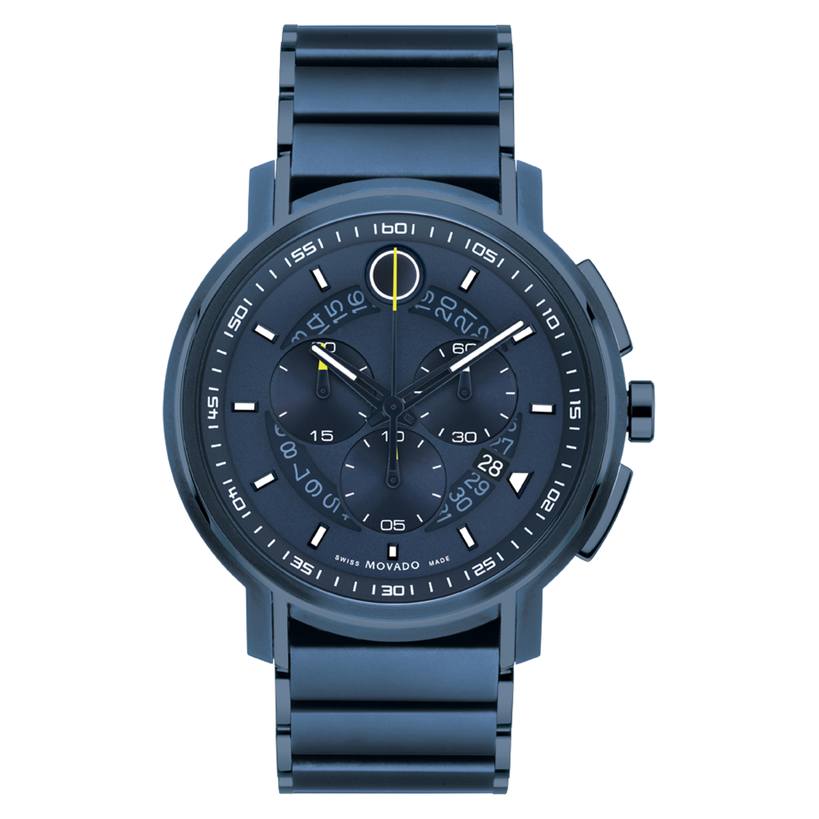 Movado | Strato dial and Chronograph Watch blue with bracelet blue