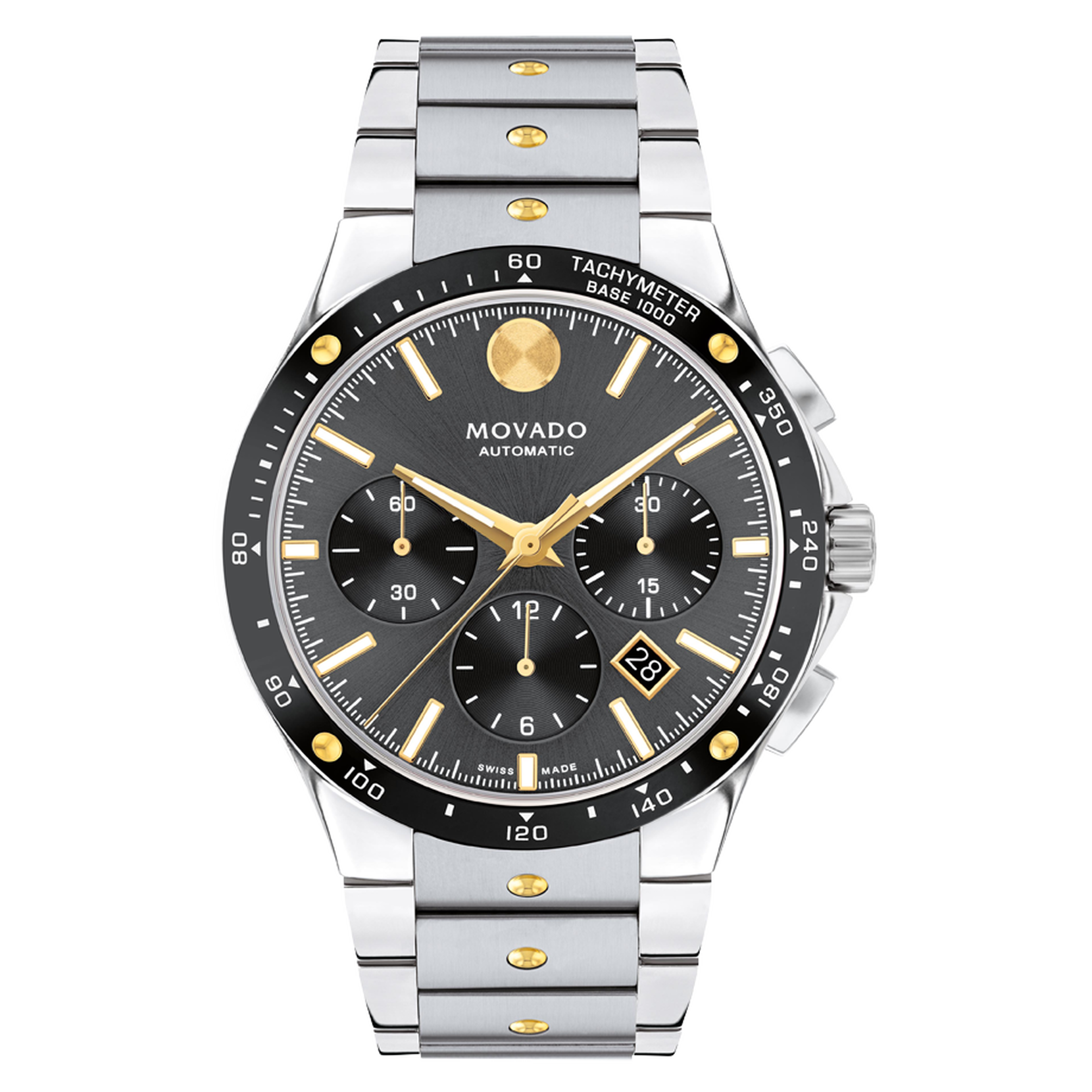 Movado | Chronograph bracelet with and dial silver black Alta watch Automatic SE