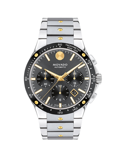 Movado | Alta bracelet and dial silver black Automatic watch SE Chronograph with
