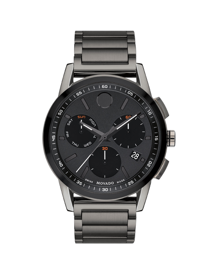 bracelet stainless Movado steel dial | Sport watch chronograph Museum with black Movado