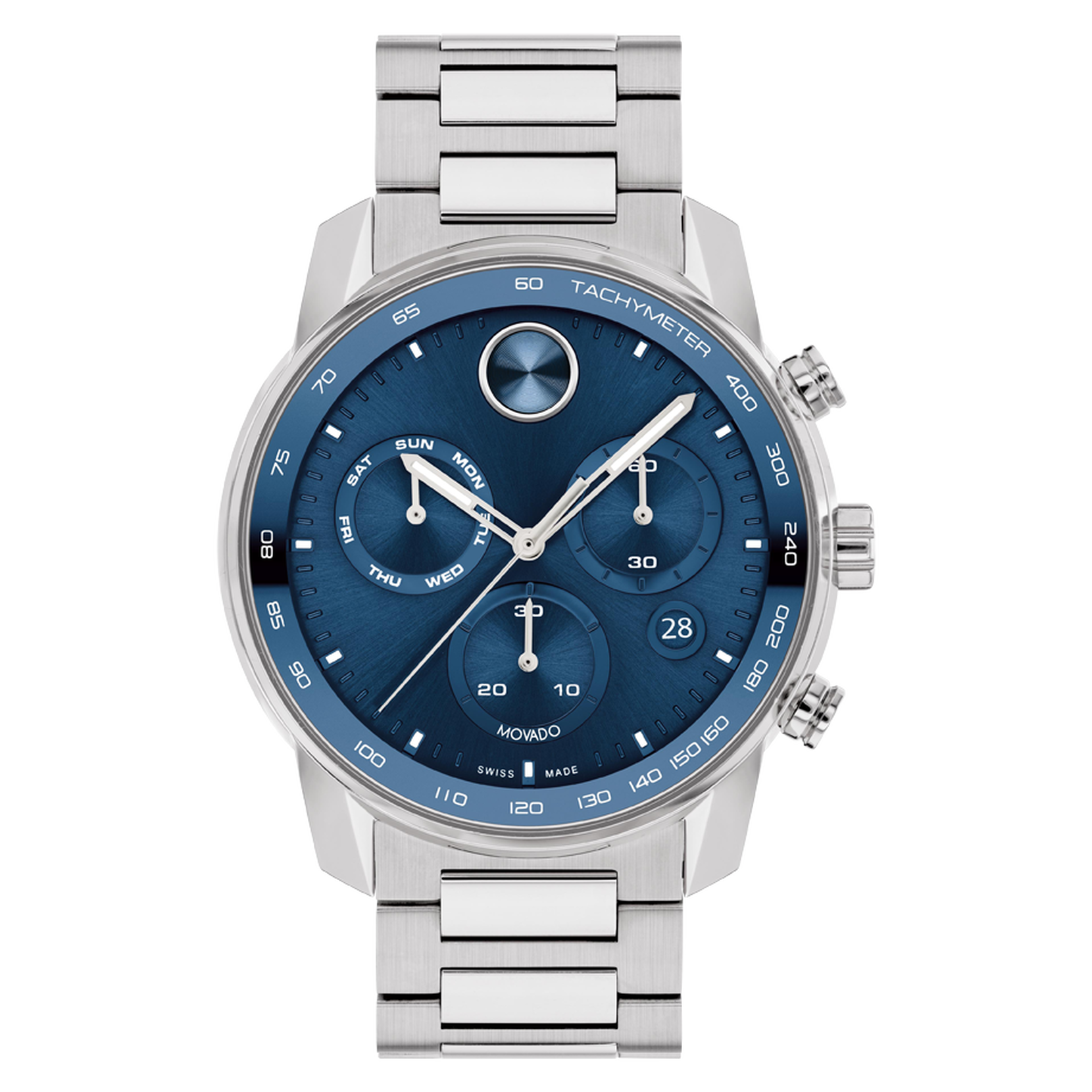 Movado | Movado Bold Verso chronograph blue with dial stainless steel watch