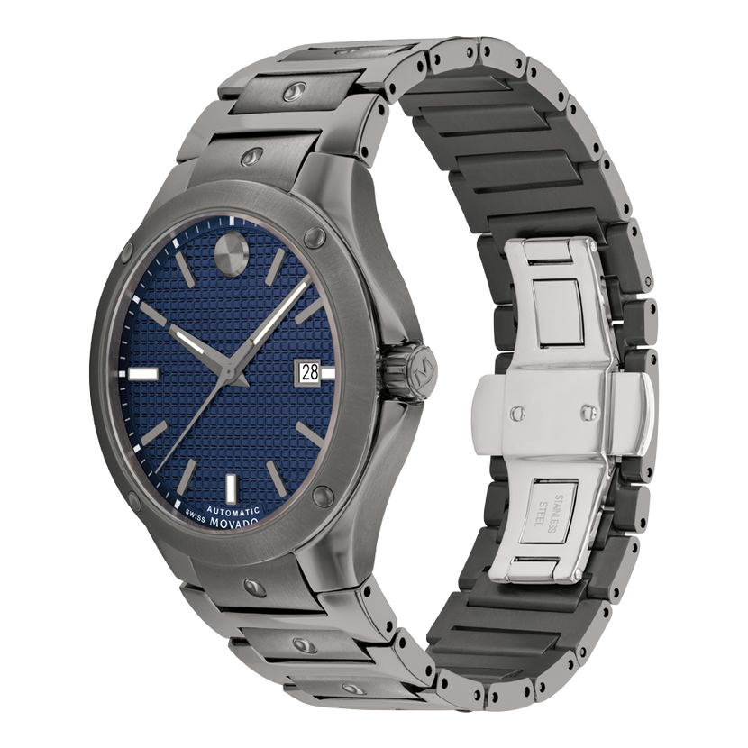 Movado | Movado SE Automatic grey stainless steel watch with blue dial