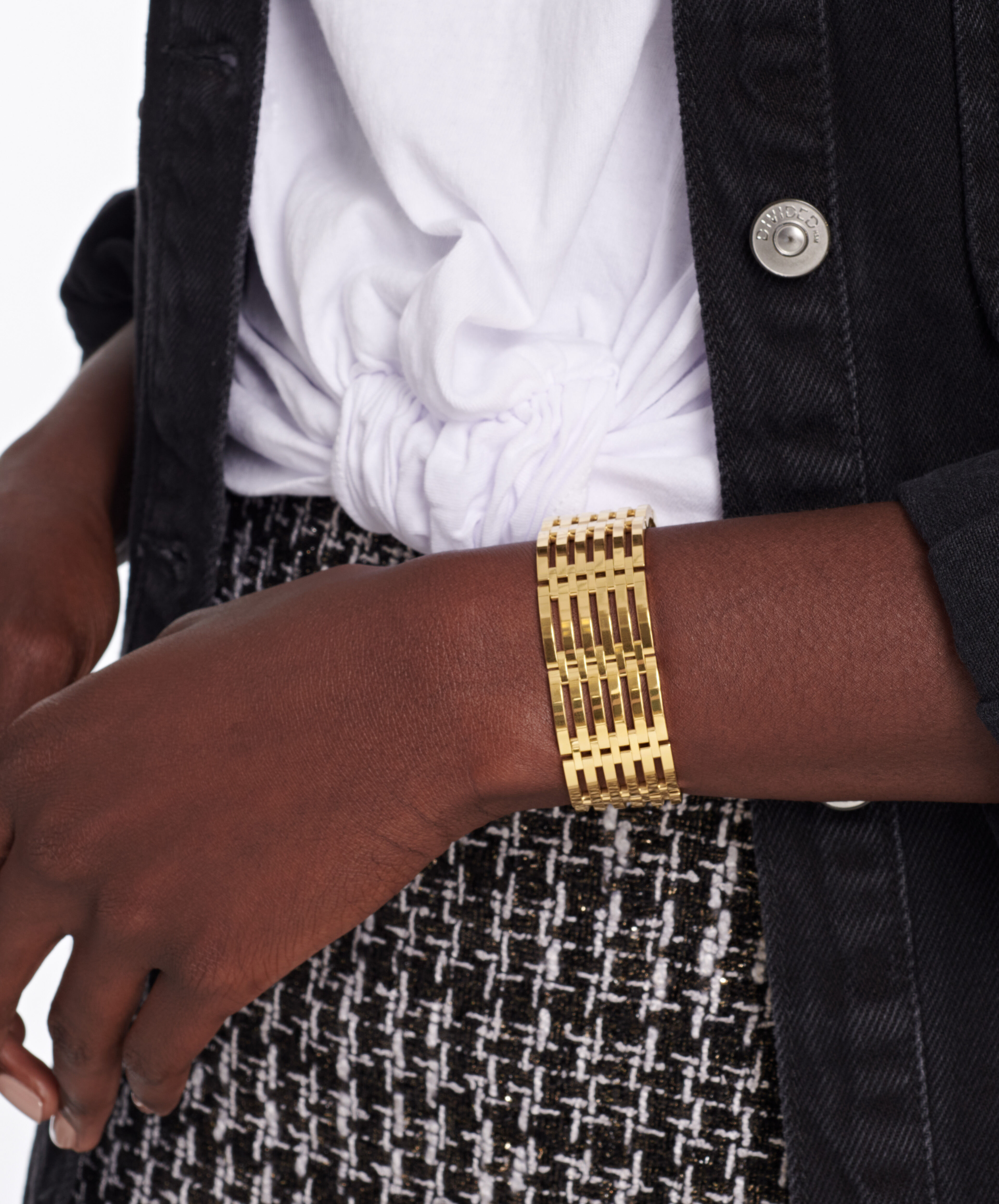 Braided Leather Bracelet with Yellow Gold Clasp | StrapsCo