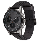 Movado | Movado Museum Sport black perforated leather strap watch with ...
