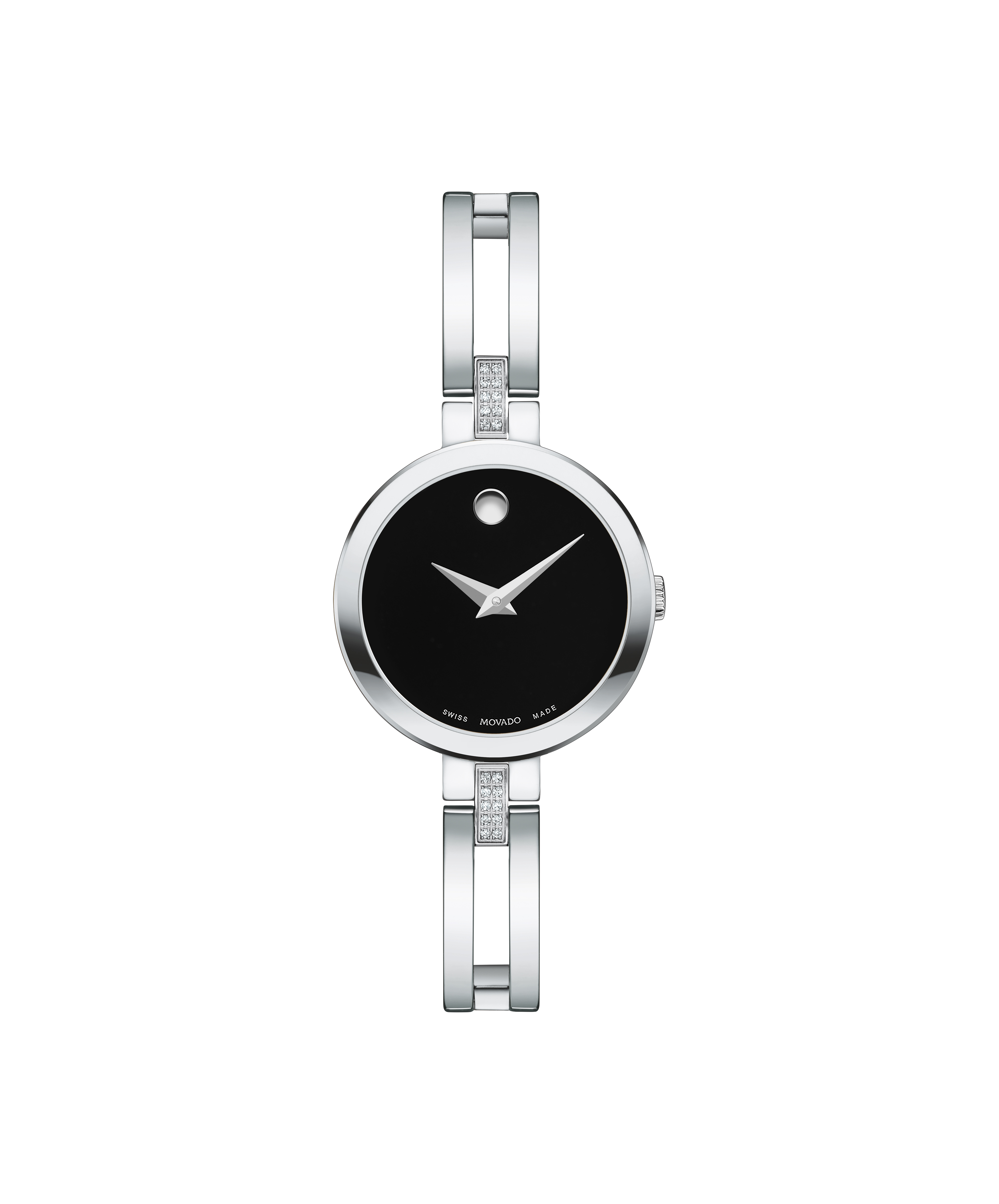 movado bold stainless steel watch with diamonds 25mm