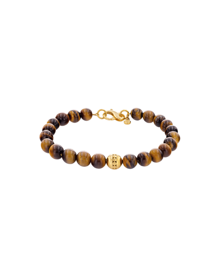 Mens Tiger Bracelet With Tigers Eye Beads