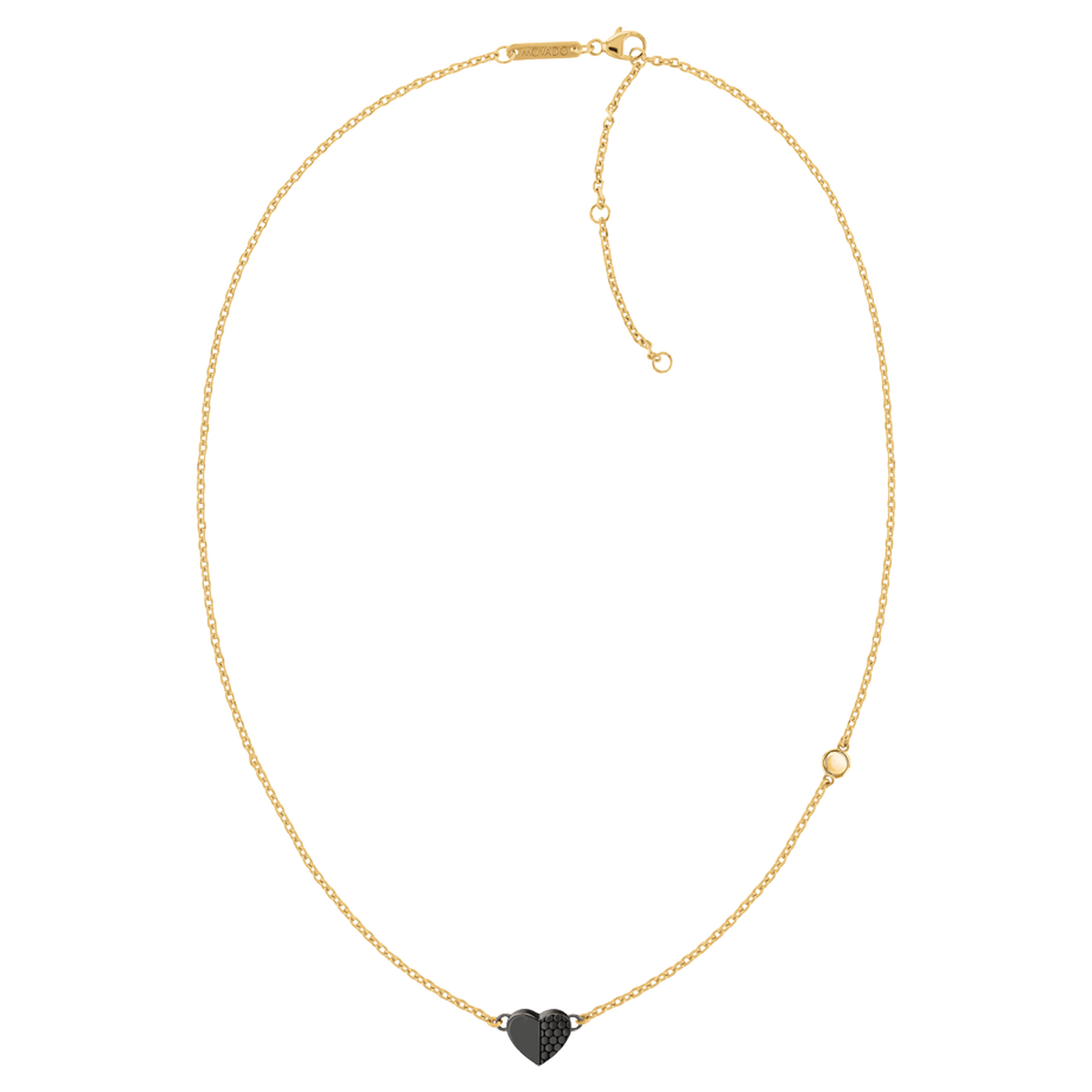 Movado | Movado Petite Heart Collection gold necklace with black heart