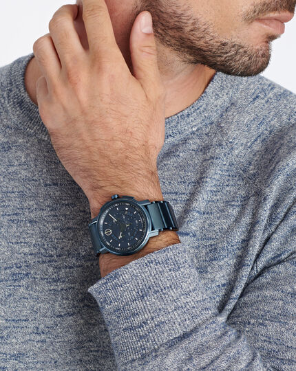 Movado | Strato Chronograph dial with blue bracelet blue and Watch
