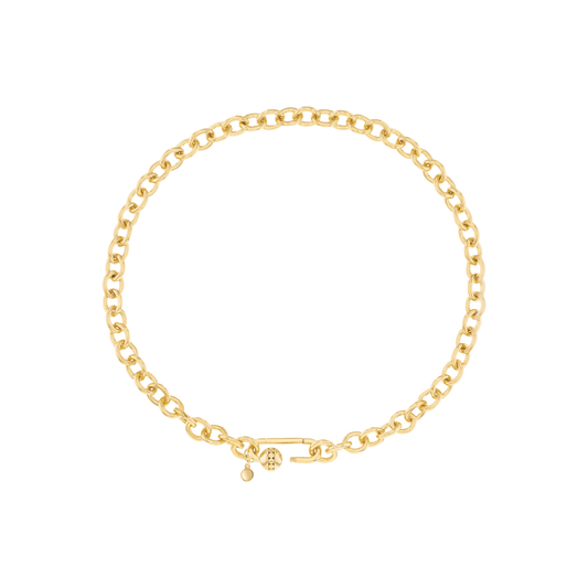 Movado  Sphere Lock Collection 14K yellow gold vermeil necklace with a  twisting lock pendant