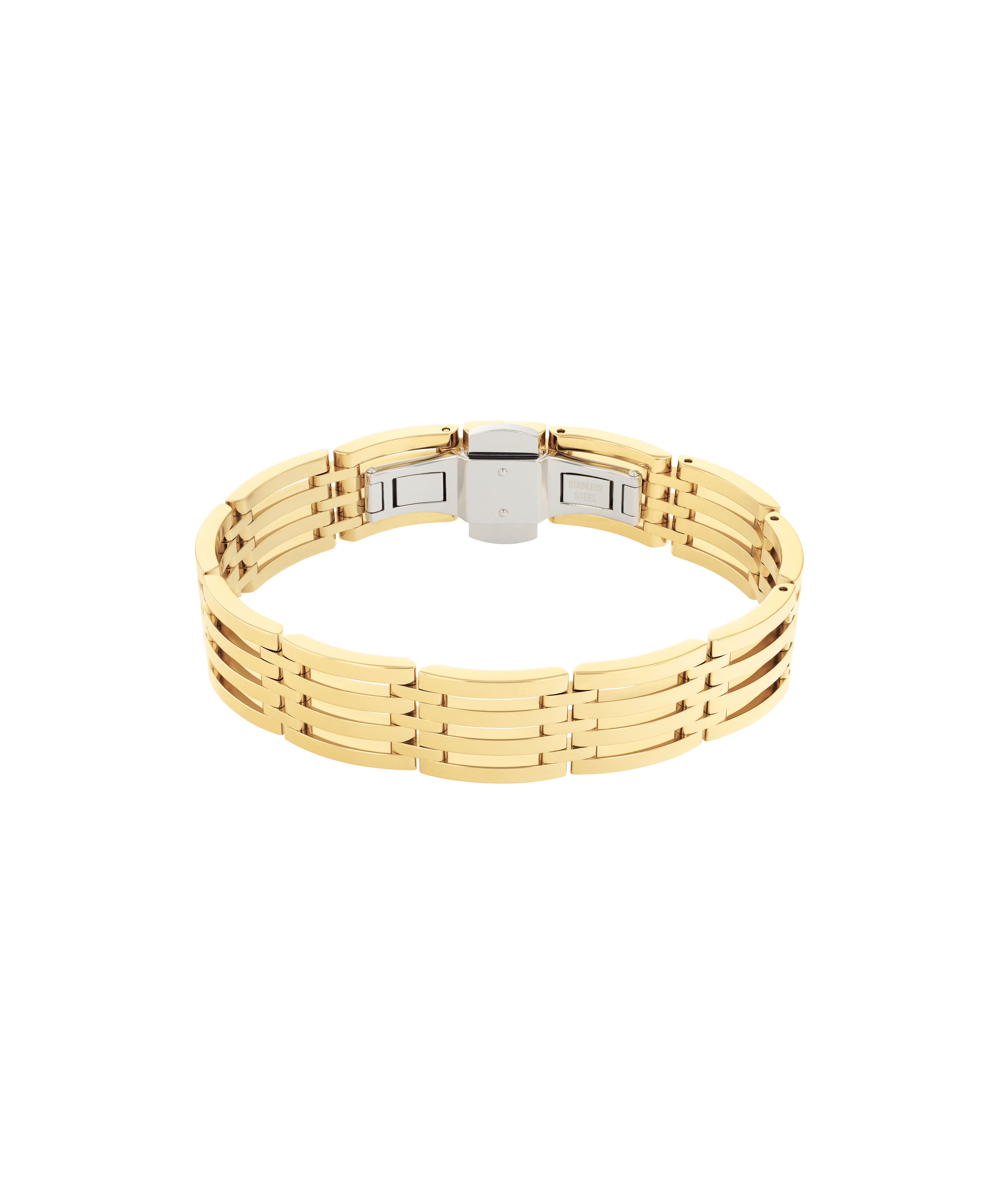 14K Yellow Gold Polished and Satin 8.75-inch Men's Link Bracelet - 1CYM2A