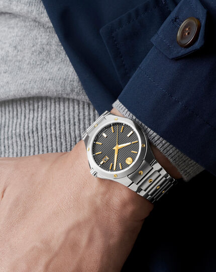 Movado | accents, Automatic dial and Super-LumiNova with Swiss steel and Sapphire stainless crystal watch Movado yellow SE grey gold