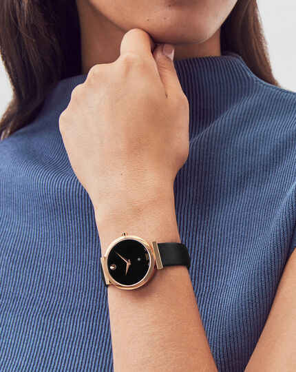 Movado | Museum Classic watch black strap dial with and
