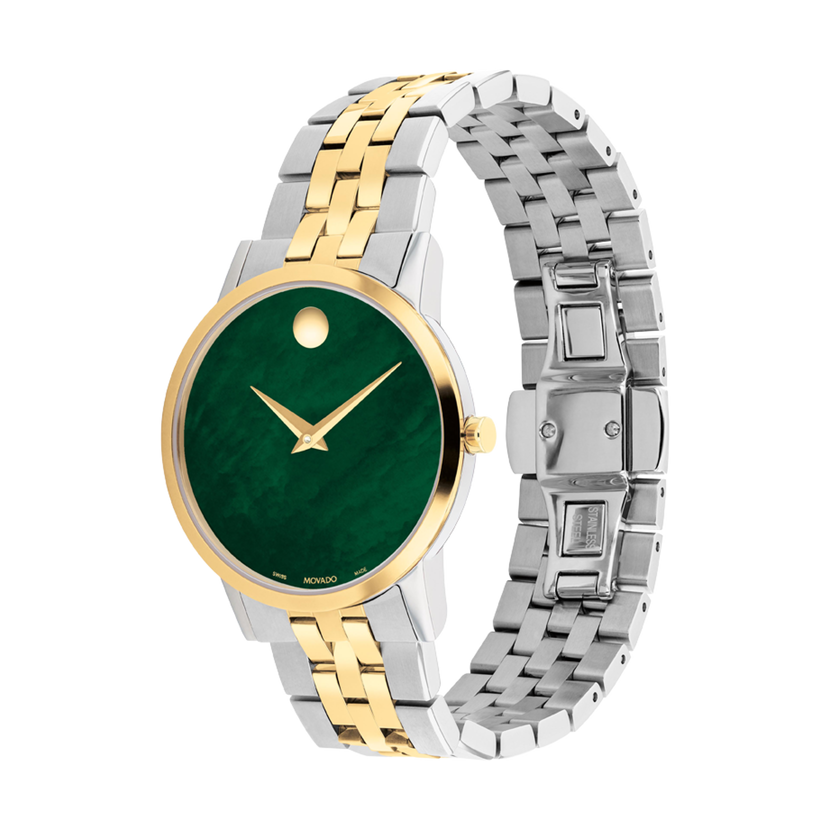 Movado | Museum Classic watch bracelet and green two mother-of-pearl tone dial with