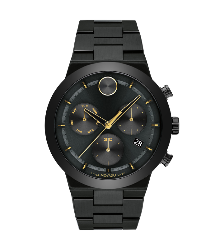 Movado | Movado BOLD Fusion Chronograph Watch with black bracelet and ...