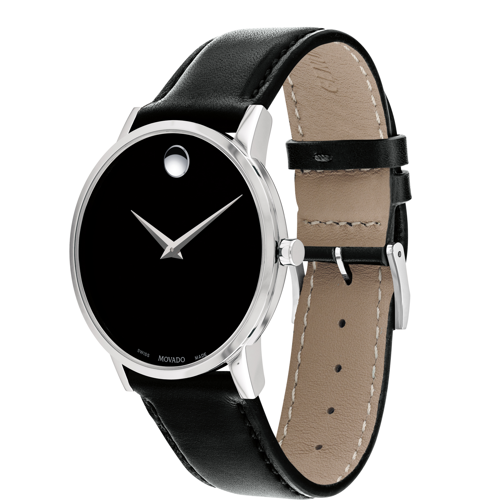 Movado | Museum Strap With Stainless Watch Steel Black Men\'s Classic