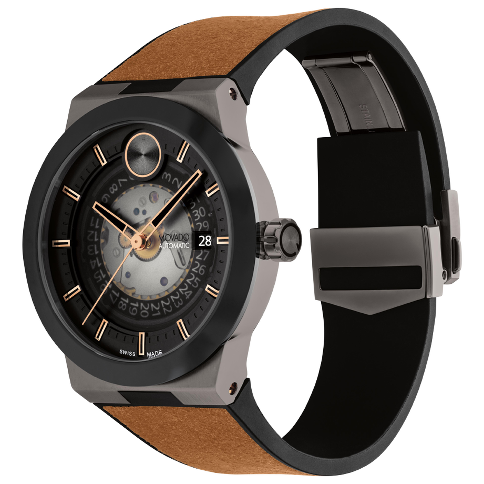 Movado Bold Fusion Automatic Black Strap Watch | 44mm | 3600927