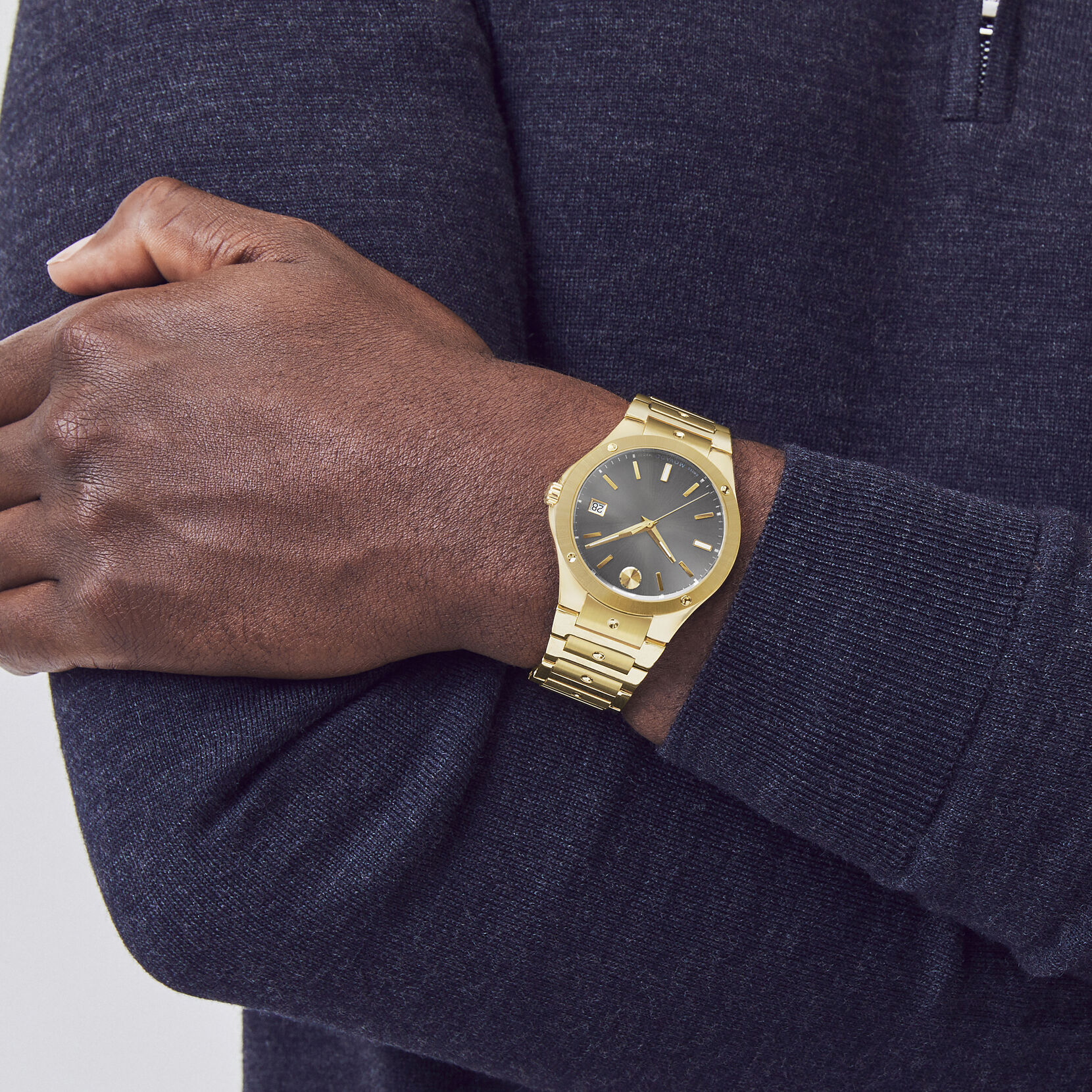 grey dial bracelet watch with gold | Movado SE and