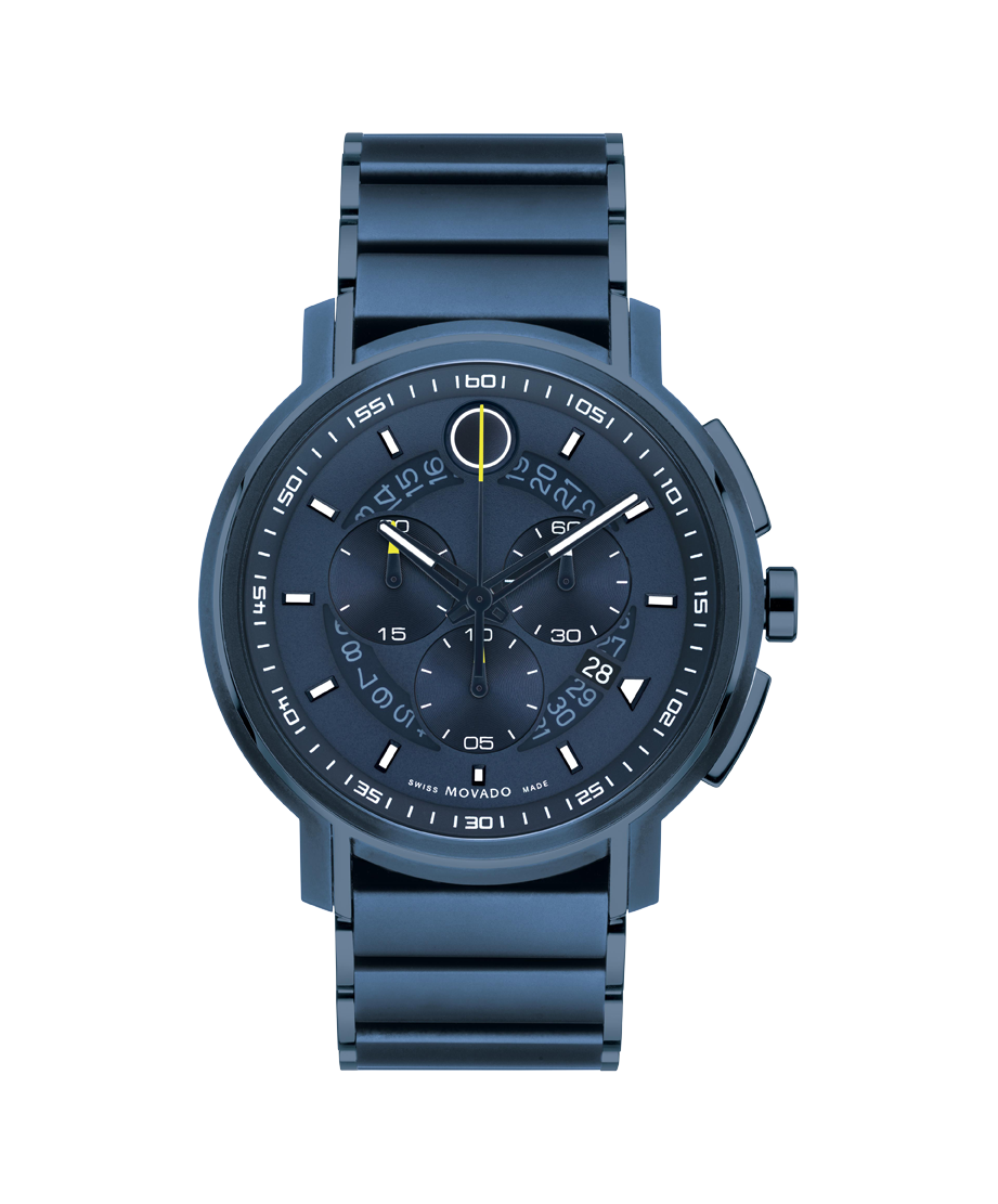 and bracelet blue Strato blue Watch with dial - Chronograph Movado