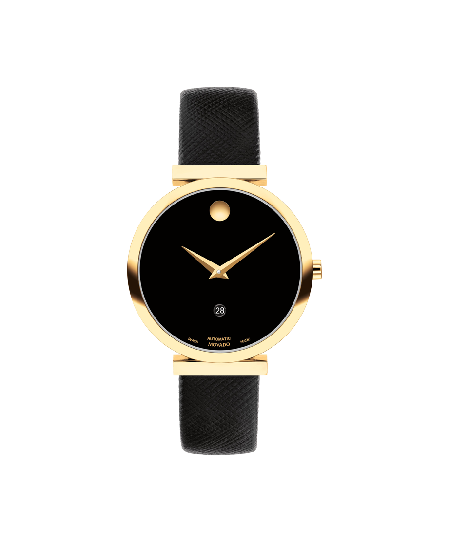 Museum Classic watch with - black and dial strap Movado